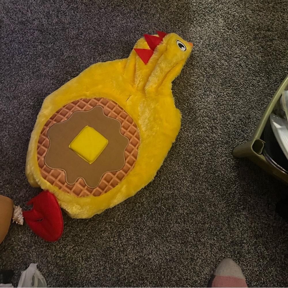 Chicken and waffles costume for a baby or small dog